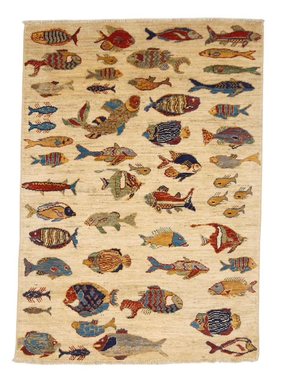 Ariyana-Oceanic Fish (3'04"x4'05") ivory/multicolor - Nuvé