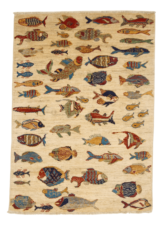 Ariyana-Oceanic Fish (3'04"x4'05") ivory/multicolor - Nuvé