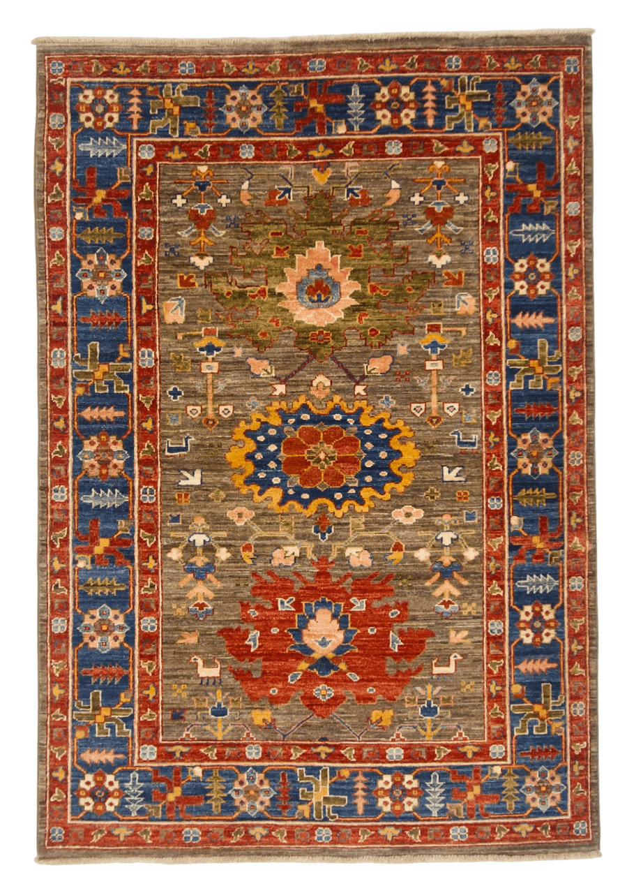 Afghan Ariyana (3'11"x5'09") brown/blue - Nuvé
