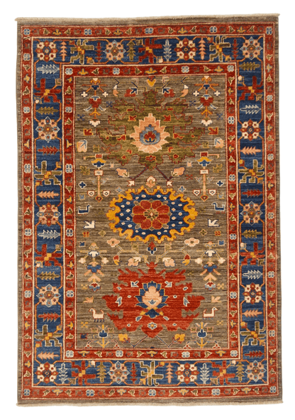 Afghan Ariyana (3'11"x5'09") brown/blue - Nuvé