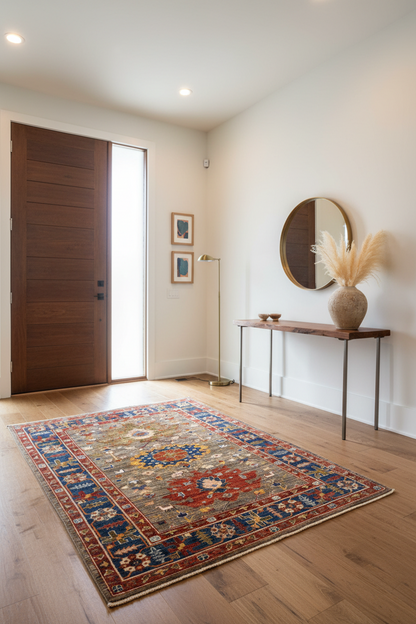 Afghan Ariyana (3'11"x5'09") brown/blue