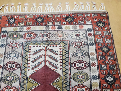 4x8 Turkish Rug - Turkish Oriental Carpet - Tribal Rug - Talesh Rug - Hand Knotted Wool Area Rug 4' 4" x 7' 6" Bedroom Rug Vintage - Nuvé