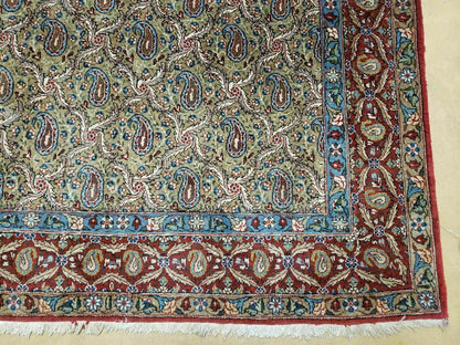 4' X 7' Handmade Turkish Wool Rug Paisley Hand Knotted Flowers One Of A Kind - Nuvé