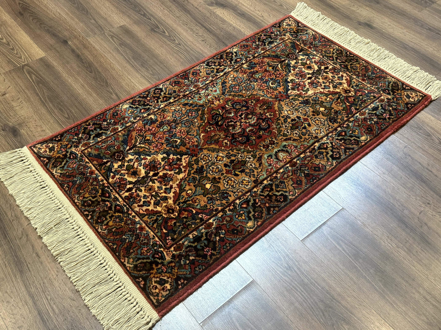 Karastan Rug 2.6 x 4 Multicolor Panel Kirman #717, Original 700 Series, Wool Pile Discontinued - Nuvé
