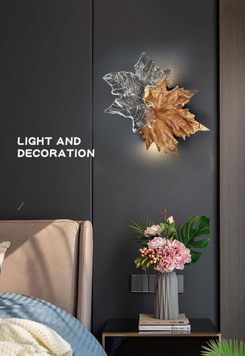 Leaf-shaped Crystal Wall Light - Nuvé