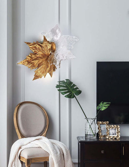 Leaf-shaped Crystal Wall Light - Nuvé