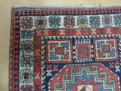 3 '4" X 10' Vintage Handmade Turkish Kazak Caucasian Wool Runner Rug Red Nice - Nuvé