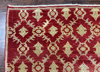 Modern Turkish Oushak Rug 5x8, Brick Red - Nuvé