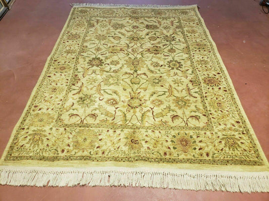Belgium Power Loomed Rug 5x7, Vintage Oriental Wool Carpet, Beige - Nuvé