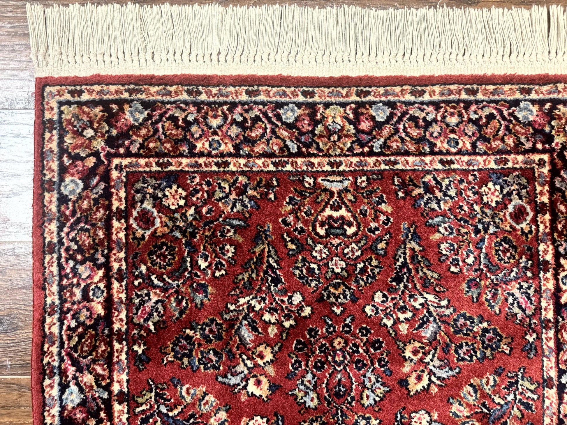 Karastan Rug 3x5 Red Sarouk #785, Karastan Wool Pile Rug, Original 700 Series, Discontinued Vintage Karastan Carpet - Nuvé