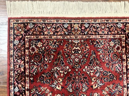 Karastan Rug 3x5 Red Sarouk #785, Karastan Wool Pile Rug, Original 700 Series, Discontinued Vintage Karastan Carpet - Nuvé