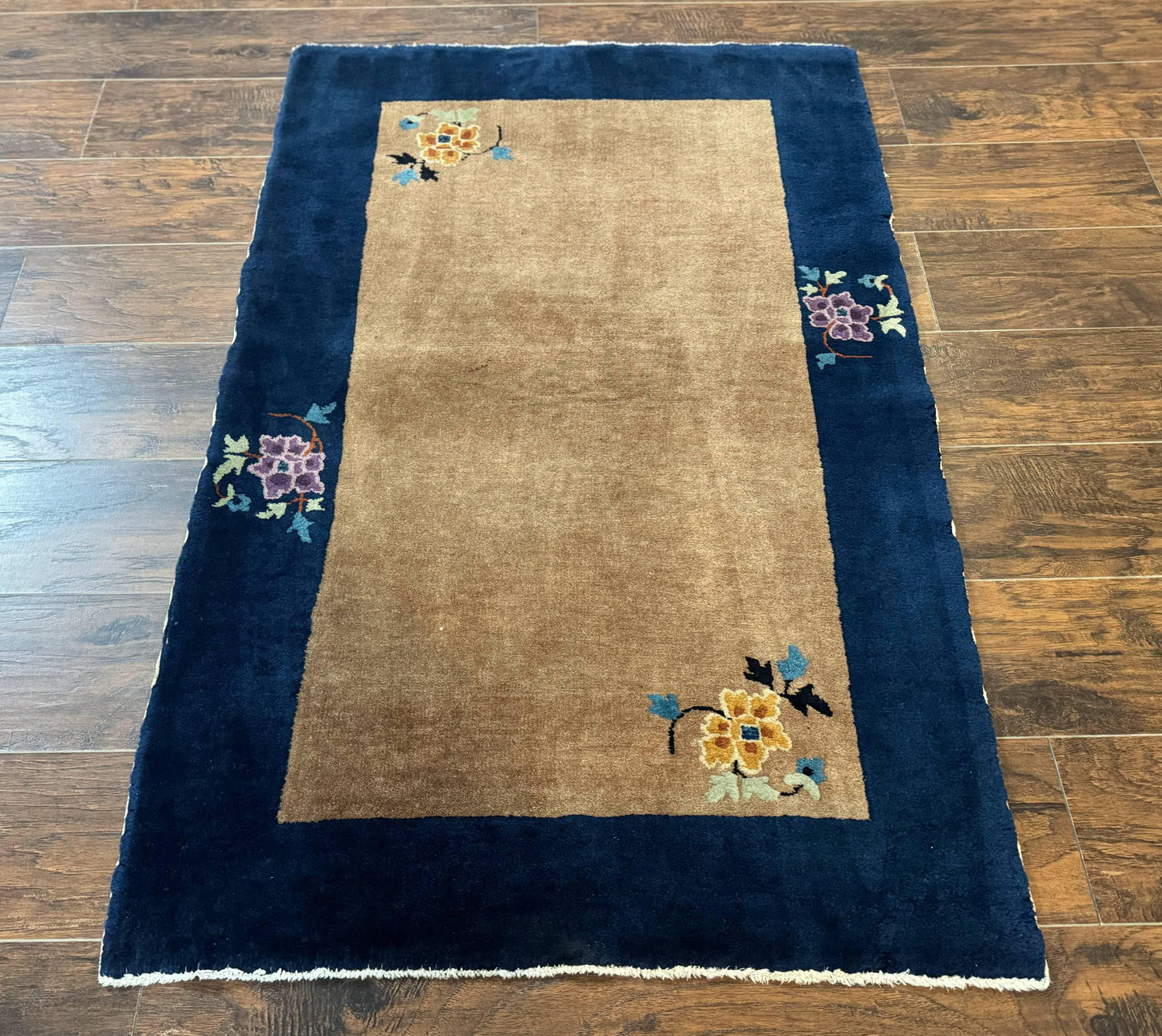 Chinese Rug 3x5, Antique Peking Art Deco Carpet, Simple Design - Nuvé