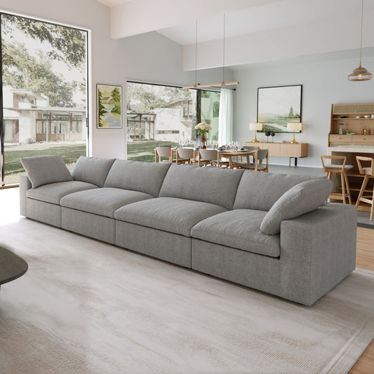 Nuvé® Solace Modular Bouclé Cloud Sofa - Space Grey - 4-Seater Sofa - Nuvé