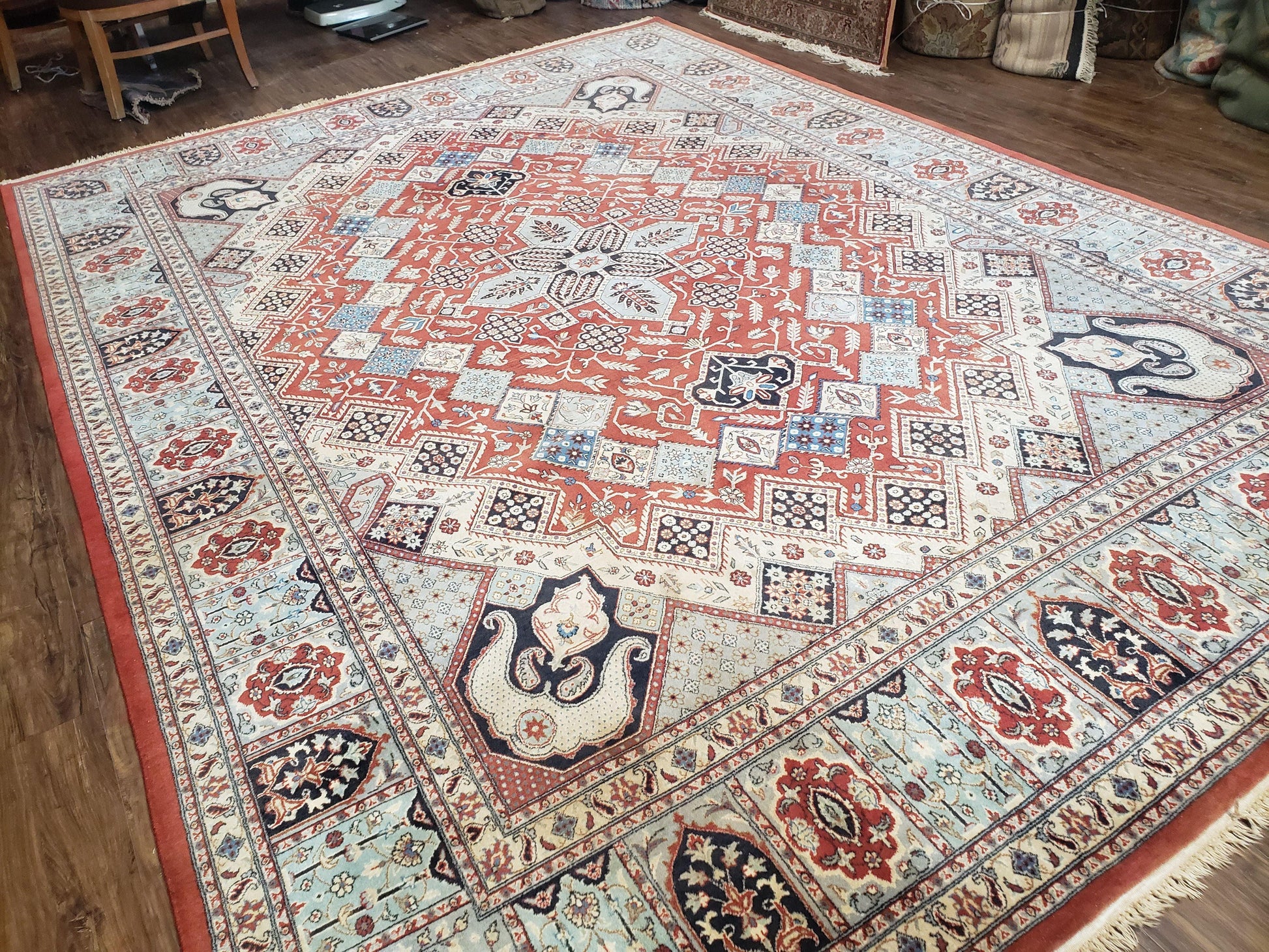 8 x11 Top Quality Veg Dye Turkish Carpet Decorative Handmade Geometric Area Rug - Nuvé