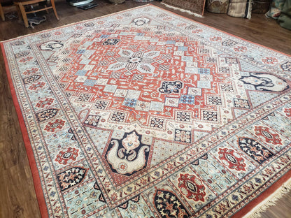 8 x11 Top Quality Veg Dye Turkish Carpet Decorative Handmade Geometric Area Rug - Nuvé