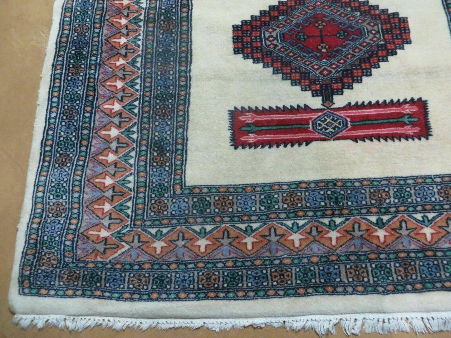 4' X 6' Vintage Handmade Bokhara Turkoman Pakistan Wool Rug Carpet Nice - Nuvé