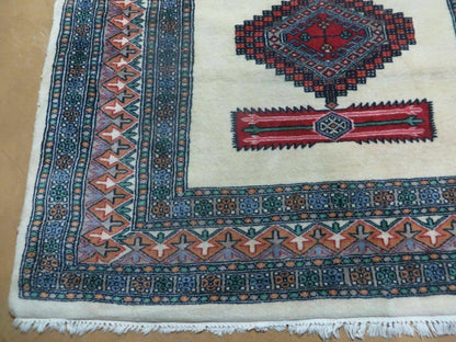 4' X 6' Vintage Handmade Bokhara Turkoman Pakistan Wool Rug Carpet Nice - Nuvé