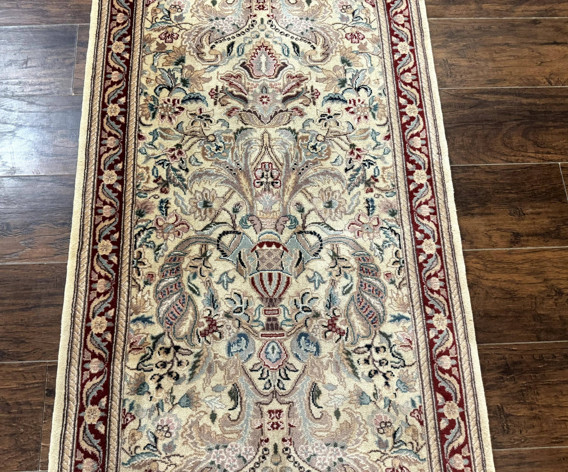 Pakistani Runner Rug 2.8 x 14, Pak Persian Hallway Rug, Cream Color - Nuvé