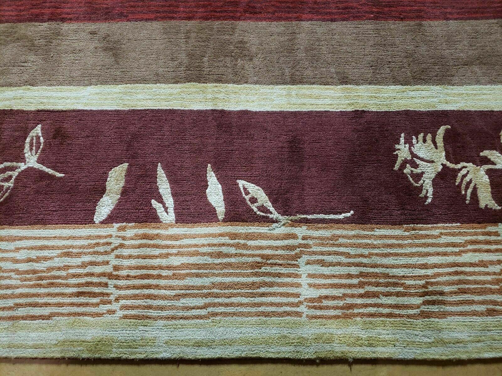 8' X 11' Tibetan Nepal Art Deco Hand Knotted Wool Rug Modern Contemporary Nice - Nuvé