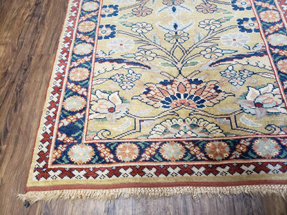 Hallway Runner Rug, Kitchen Runner, Sultanabad Hand Knotted Rug, Farmhouse Rug, 1950s Rug, Mahal Rug, Turkish Rug, Long Runner, Yellow - Nuvé