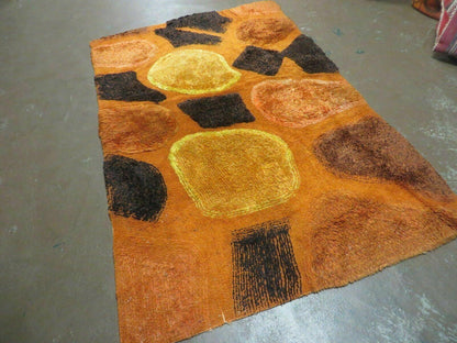 4' X 6' Modern Handmade Hooked Rug Wool Abstract Nice - Nuvé
