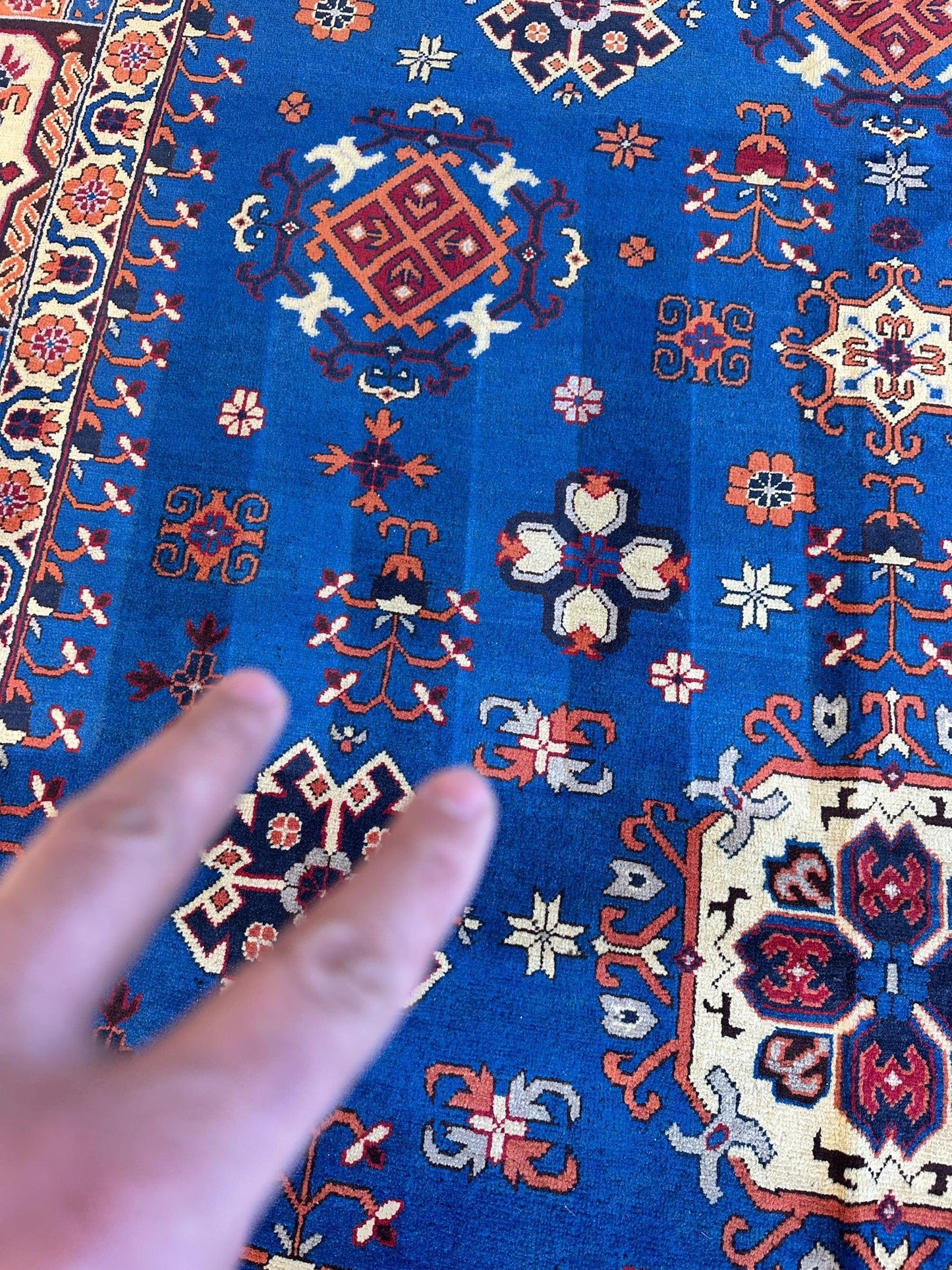 Hand-Knotted Afghan Kazak Rug – 6'6" x 9'7" – Vibrant Geometric Design in 100% Wool - Nuvé