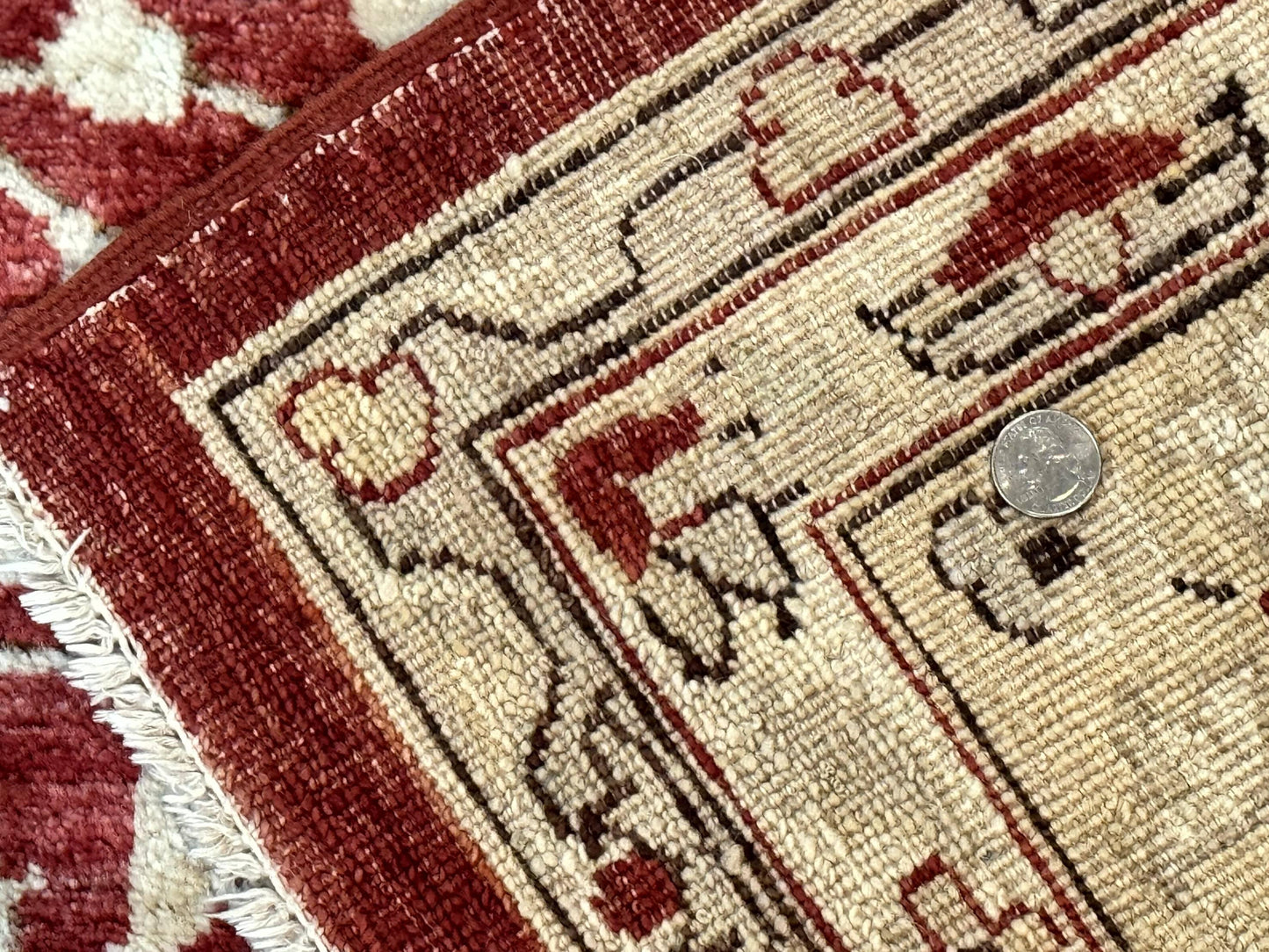 Pakistani Chobi Rug 8x10, Red, Handmade - Nuvé