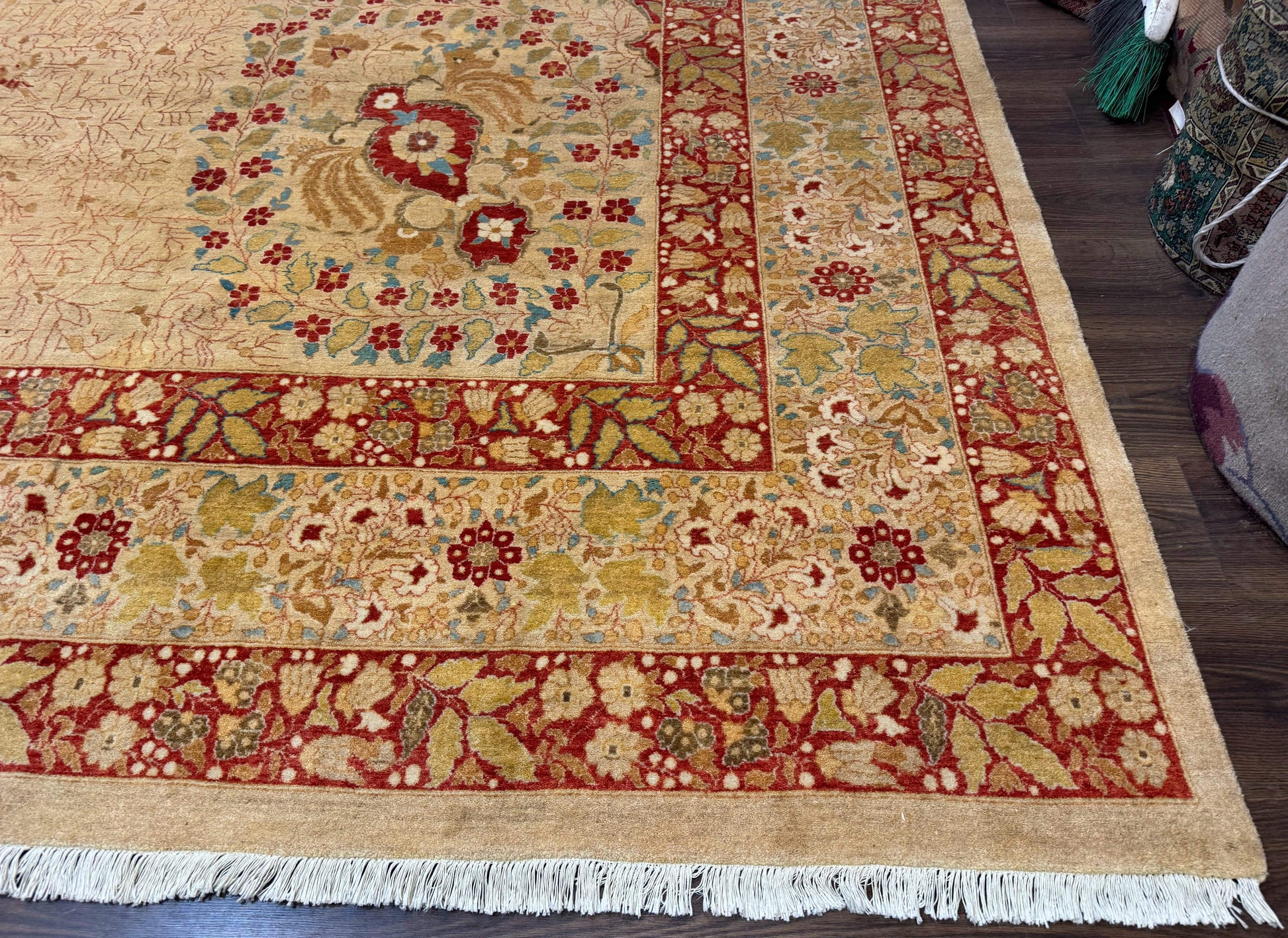 Palace Size Pak Persian Rug 13x17, Haji Jalili Design, Beige and Rust, Wool Hand Knotted, Fine 260 KPSI - Nuvé