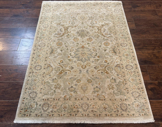 Pak Persian Rug 4x6, Beige, Pakistani Peshawar Rug, Handmade, Neutral Colors, Vintage Rug for Modern Home - Nuvé