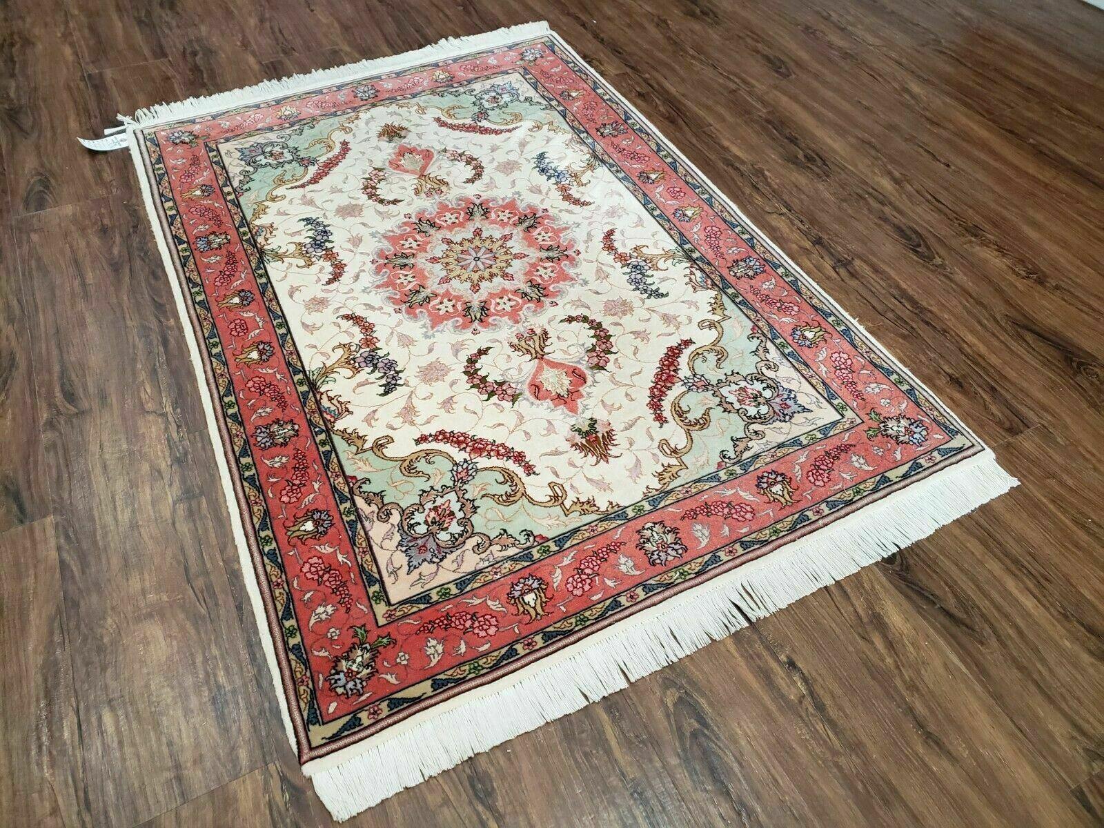 3' 4" X 5' Vintage Handmade Ultra Fine Floral Oriental Turkish Rug Carpet Wow - Nuvé