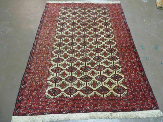 4' X 6' Handmade Finely Knotted Pakistan Turkoman Bokhara Wool Rug Nice - Nuvé