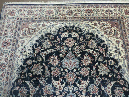 4' X 7' Vintage Handmade India Wool Silk Accent Rug Hand Knotted Black Organic - Nuvé