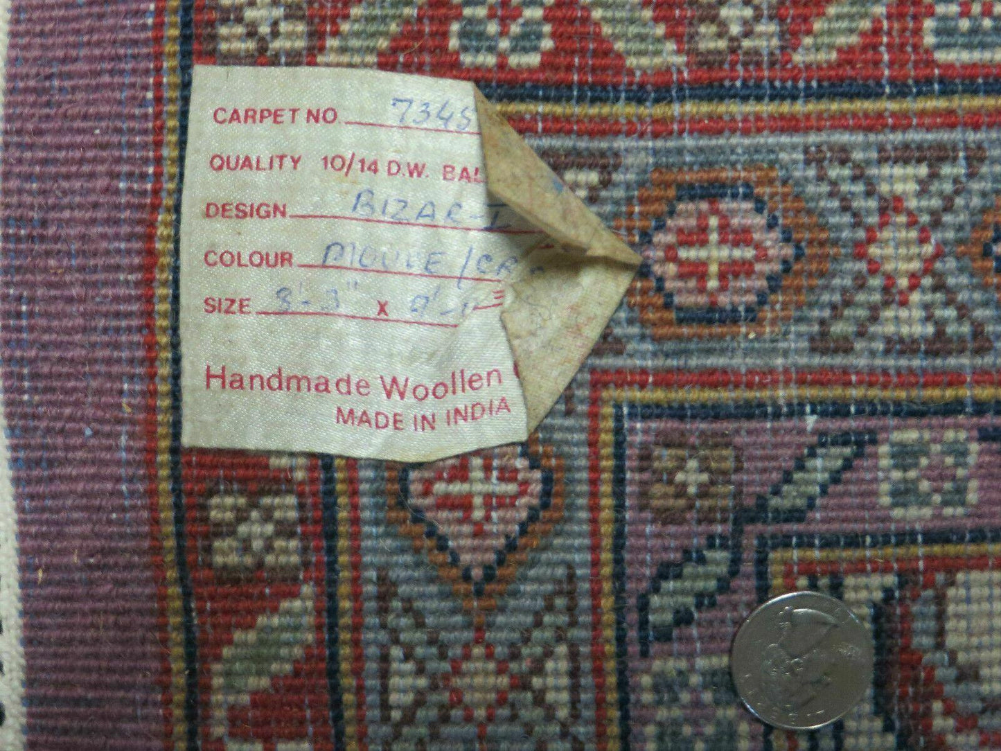 8' X 10' Vintage Fine Handmade India Wool Rug Hand Knotted Carpet Detailed Nice - Nuvé