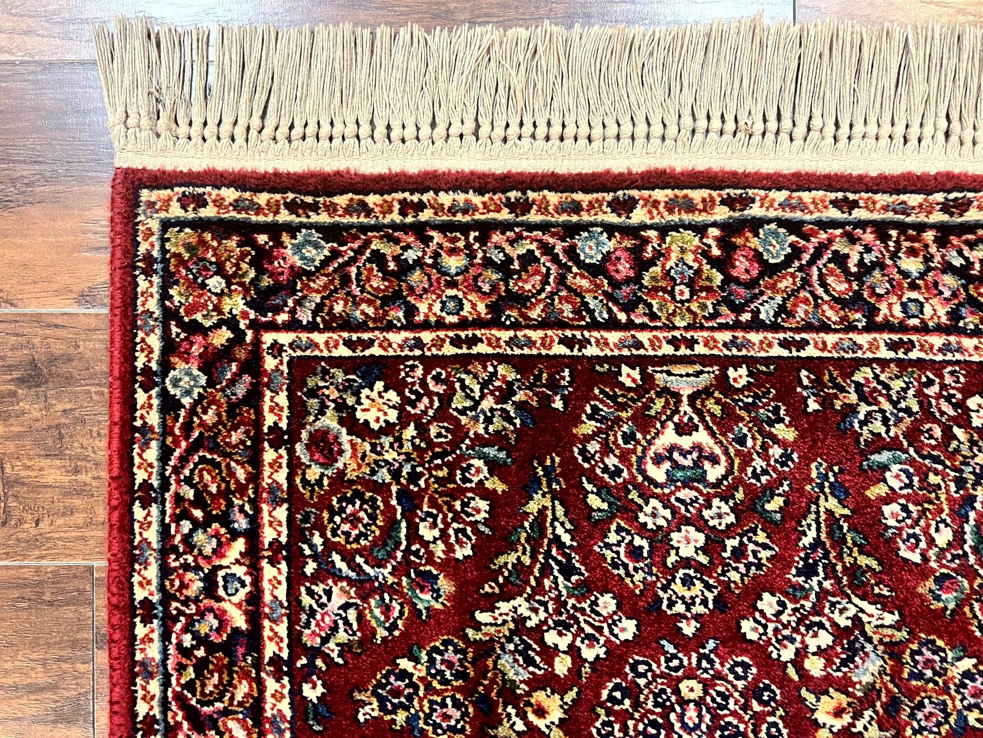 Karastan Rug 3x5 Red Sarouk #785, Small Karastan Wool Pile Rug, Original 700 Series, Discontinued Vintage Karastan Carpet - Nuvé