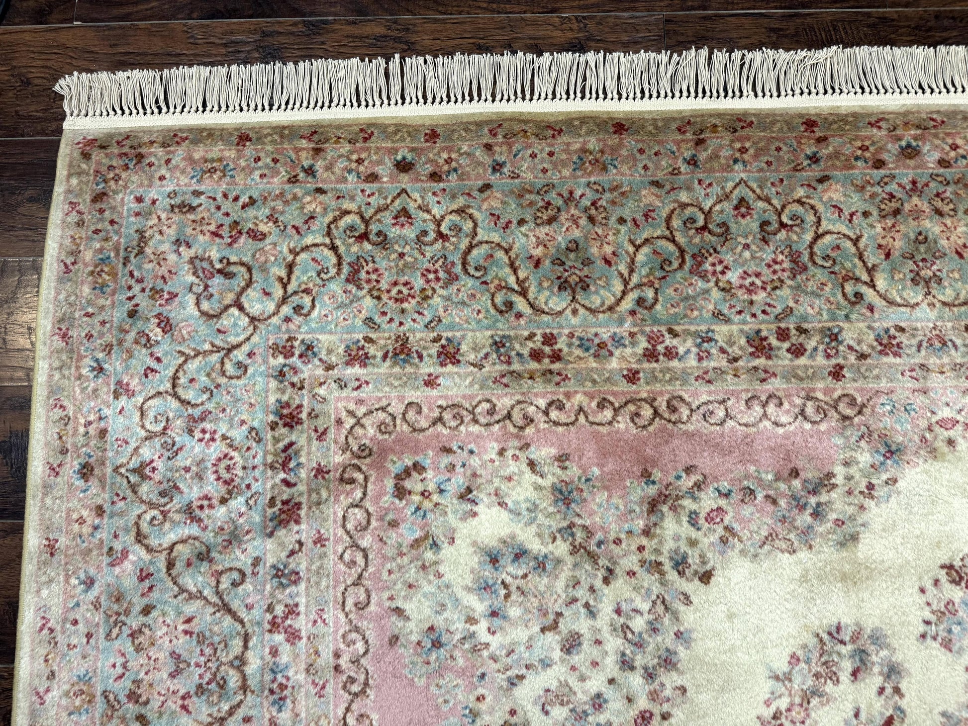 Karastan Rug 8.8 x 12, Pastel Ivory Kirman Rug #784, Wool Karastan Carpet, Original 700 Series, Vintage Karastan Area Rug, Discontinued - Nuvé