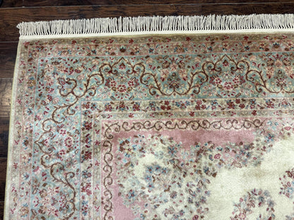 Karastan Rug 8.8 x 12, Pastel Ivory Kirman Rug #784, Wool Karastan Carpet, Original 700 Series, Vintage Karastan Area Rug, Discontinued - Nuvé