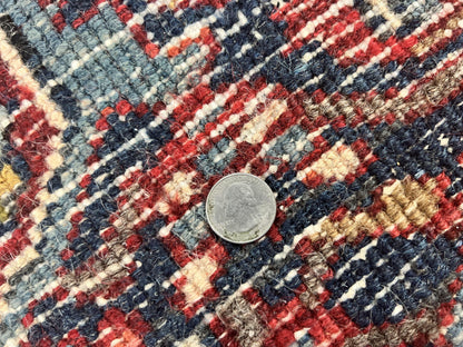 Antique Persian Heriz Rug 6x8, Geometric Medallion, 1920s Oriental Carpet, Handmade Wool Rug - Nuvé