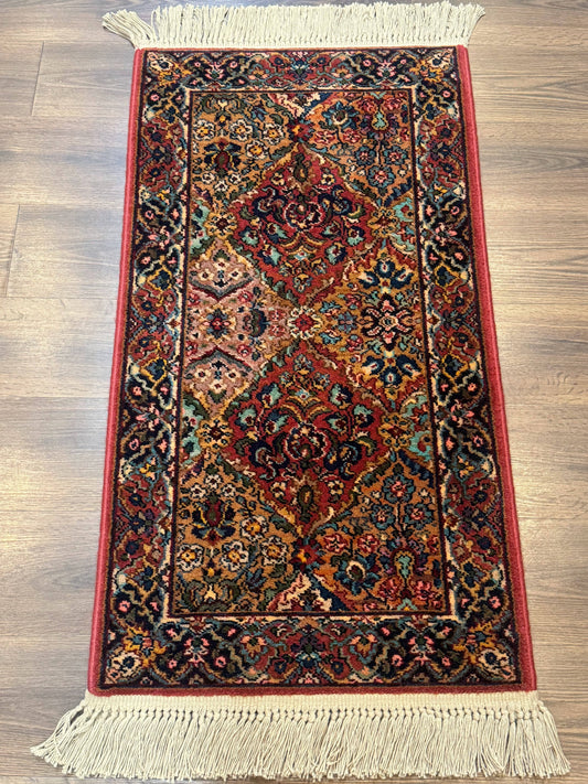 Karastan Rug 2x4 Multicolor Panel Kirman #717, Original 700 Series, Wool Pile Vintage Discontinued - Nuvé