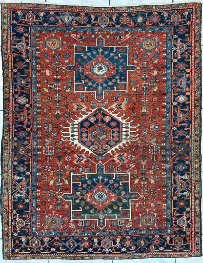 KARAJA Persian Antique Heriz Rug  4'9" x 6' - Nuvé