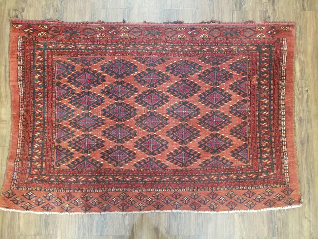 Antique Turkoman Rug 3'4" x 5', Collecticble Yamud Oriental Rug, Seat Pillow Cushion Cover, Tribal Mat, Wool Red Hand-Knotted Mafresh Carpet - Nuvé