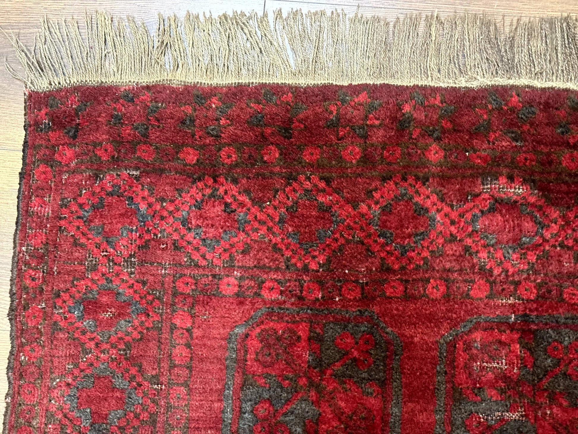 Afghan Turkoman Bokhara Bashir Rug 3x6, Red - Nuvé