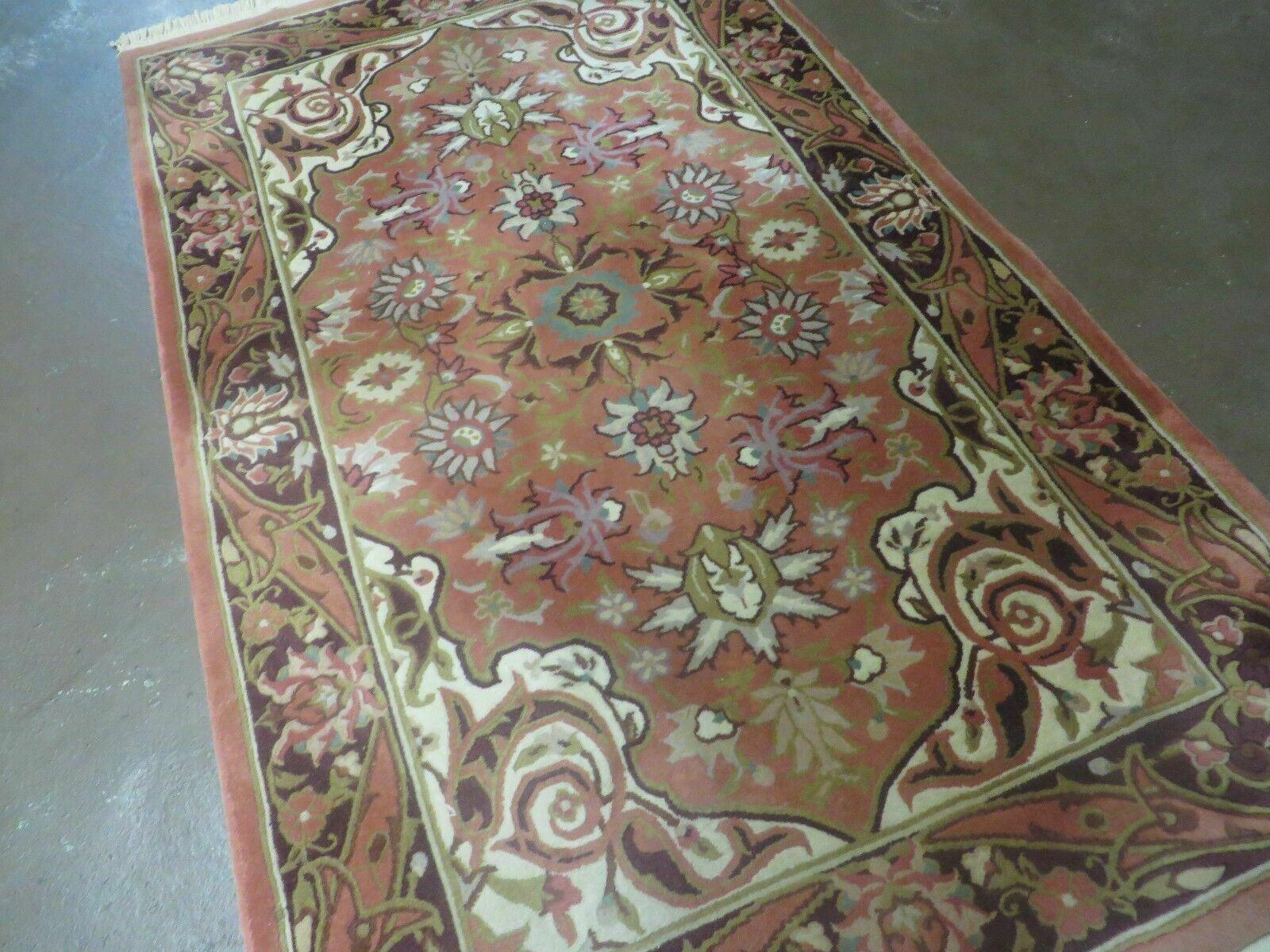 Chinese Wool Rug 3x5 Vintage Handmade Oriental Carpet Floral Medallion - Nuvé