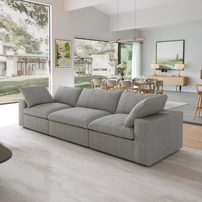 Nuvé® Solace Modular Bouclé Cloud Sofa - Space Grey - 3-Seater Sofa - Nuvé