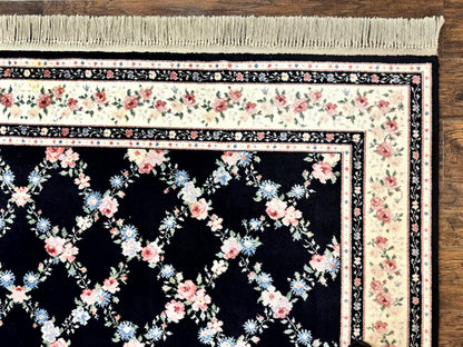 Karastan Rug 8.8 x 12, Garden of Eden #509/1270, Ebony Trellis, Vintage Discontinued Wool Pile Karastan Carpet - Nuvé