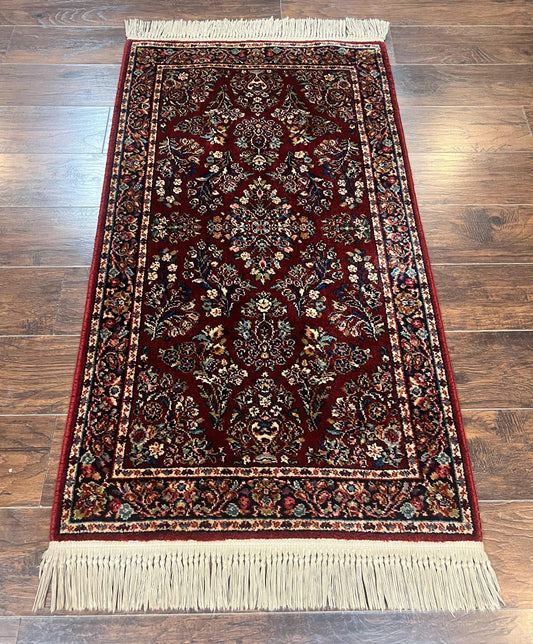 Karastan Rug 3x5 Red Sarouk #785, Small Karastan Wool Pile Rug, Original 700 Series, Discontinued Vintage Karastan Carpet - Nuvé