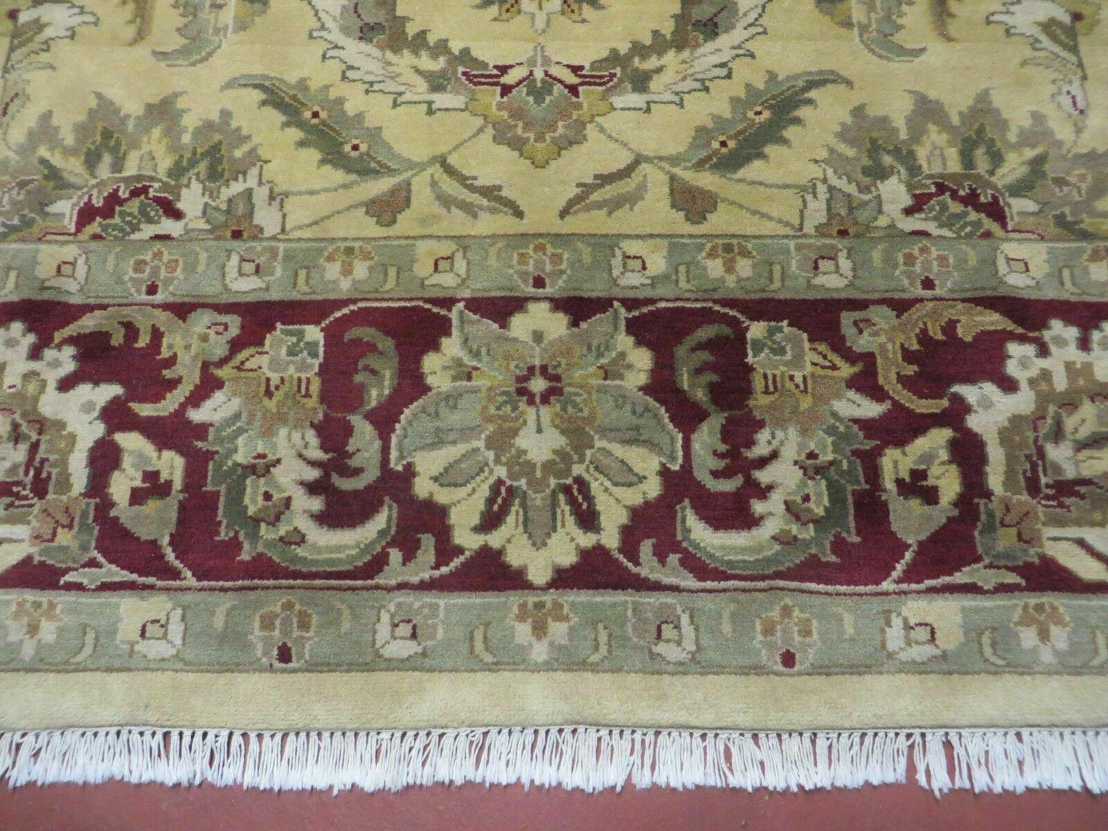 9' X 12' Vintage Handmade India Oriental Jaipur Quality Tea Wash Hand Knotted - Nuvé