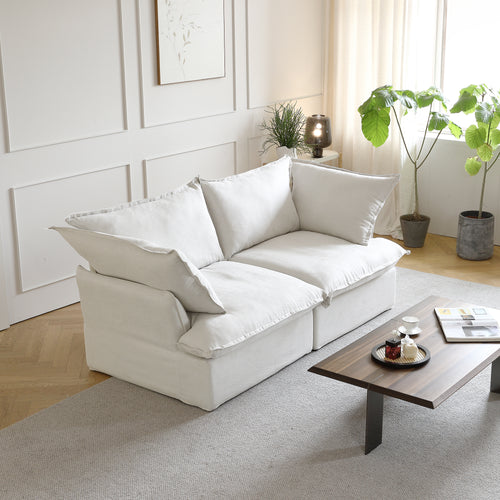 Sabi Modular Boucle Cloud Sofa - Snow White - 2-Seater Sofa - Nuvé