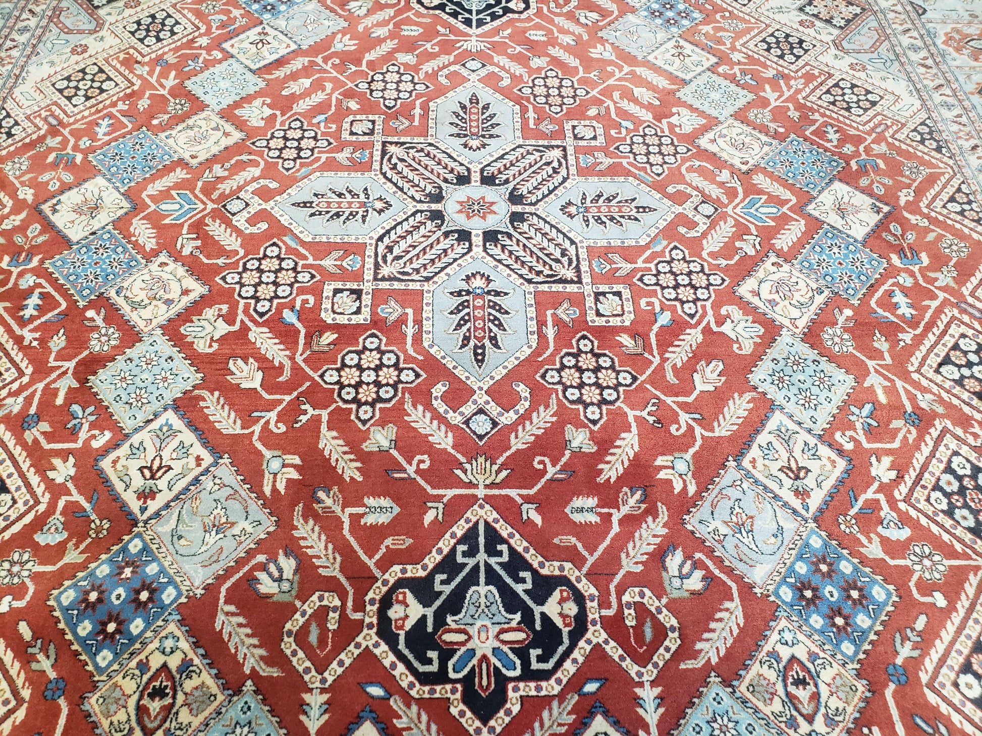 8 x11 Top Quality Veg Dye Turkish Carpet Decorative Handmade Geometric Area Rug - Nuvé