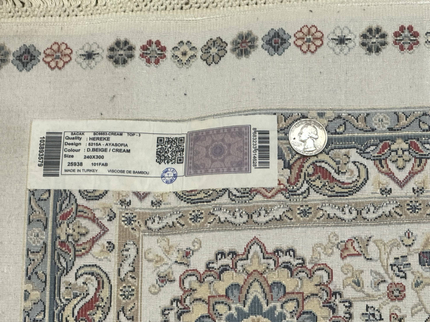 Turkish Silk Rug 8x10, Dome Design, Hereke Carpet, Bamboo Silk, New - Nuvé