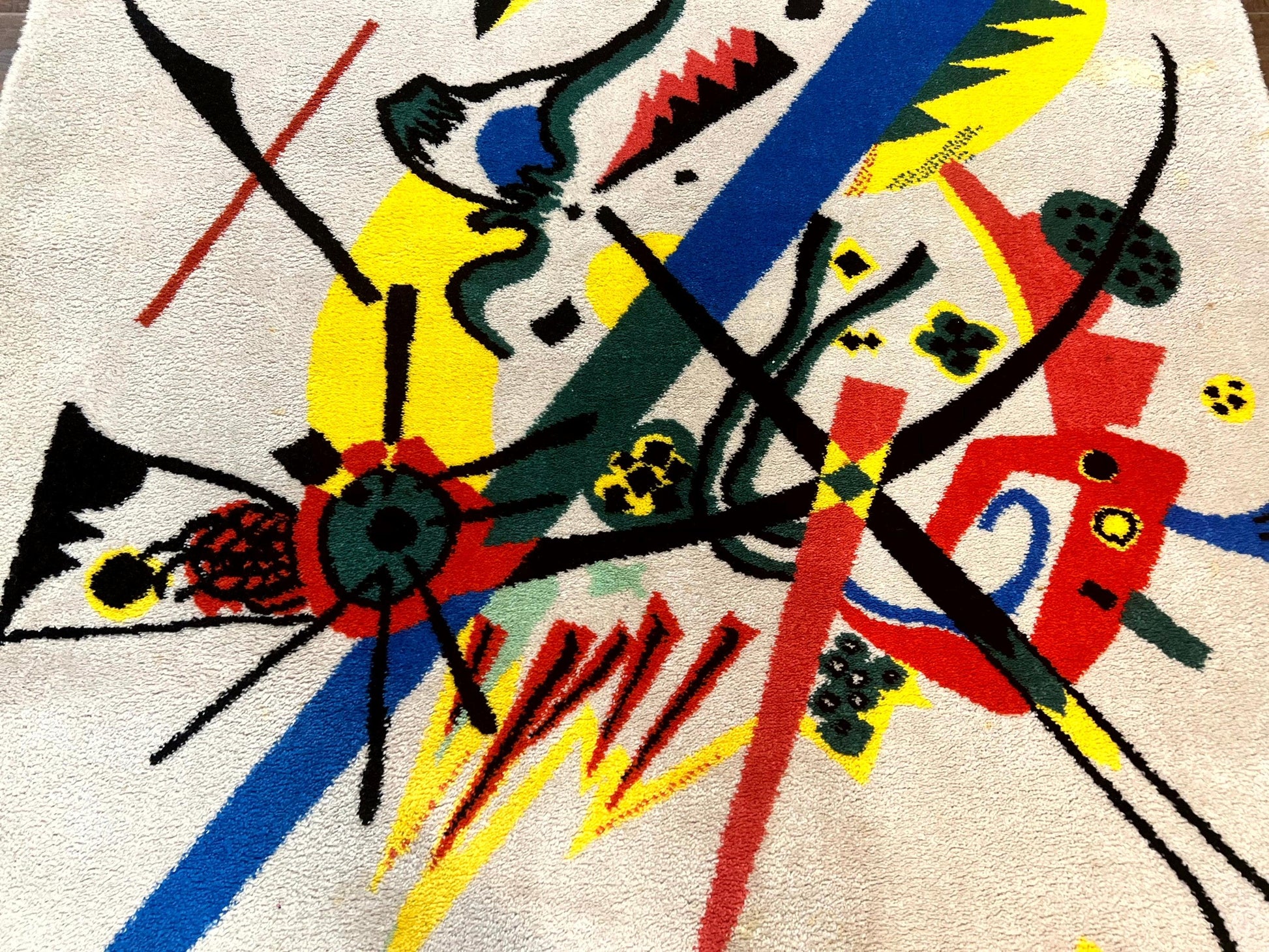 Danish Rya Shag Rug 6x9, EGE Axminster Carpet, Ivory, Modern Abstract Rug, Signed by Designer - Nuvé